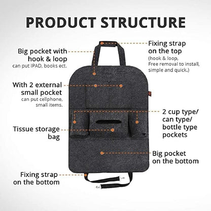 Car Seat Organizer | Multi Pocket Storage Bag Organizer | Pack of 2